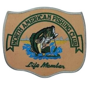 VTG North‎ American Fishing Club Life Member Patch Large Embroidered 6x5 USA